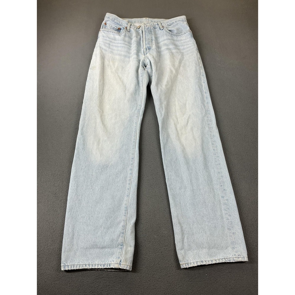 Levis 501 Jeans Mens 28x32 Light Wash Blue Straight Classic Fit 90s Denim